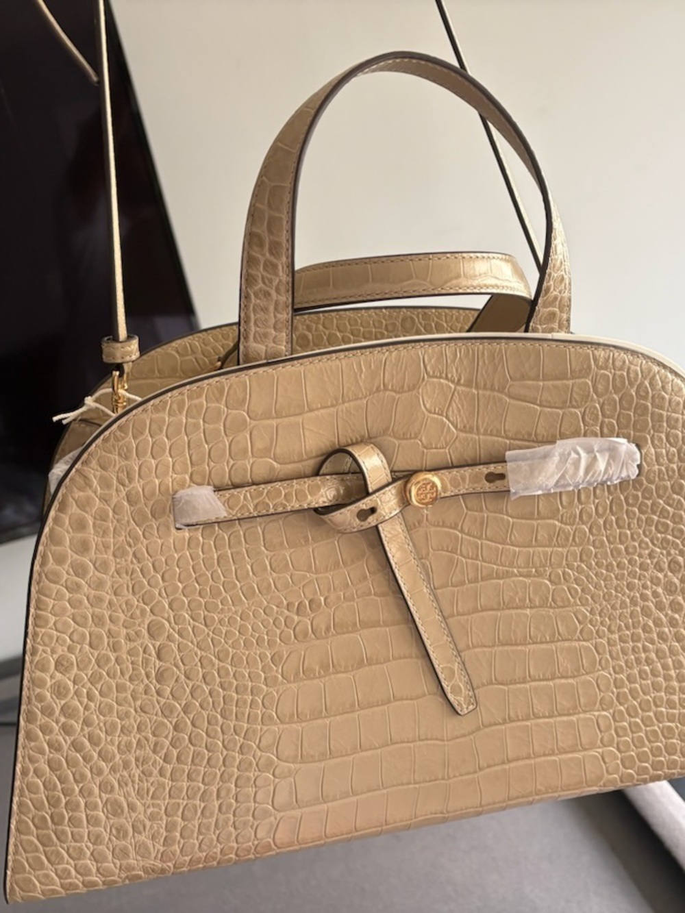Tory Burch Romy Croc-Embossed Tote - Picture 7 of 8